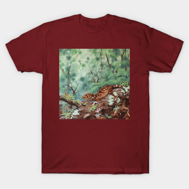 "A Leaf's View" (Oakview Leaf-tailed Gecko) T-Shirt by KADuffy